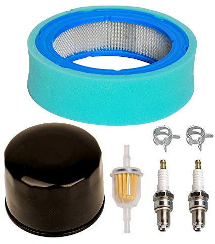 Carkio Filtre à huile Compatible with filtre à air pré-nettoyant Bougie d'allumage replacement Compatible with tondeuse à gazon John Deere GT235 GT235E LTR166 LT166 LT170 LX288 SST16 SST18