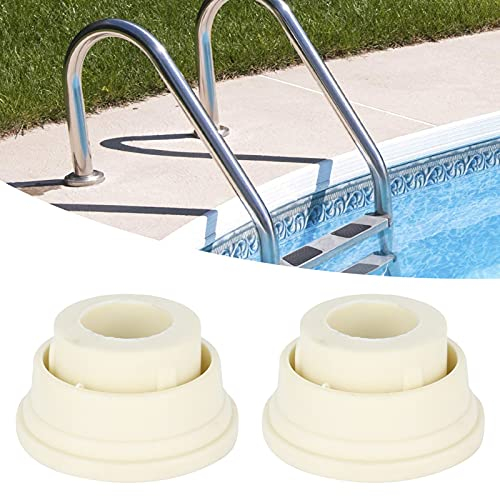 Alvinlite 2 Pcs Swimming Pool Ladder Bumper Rubber Plugs, Universal Pool Ladder Rubber End Caps Safety Bumper, Pool Ladder Replacement Accessories for Underwater Escalators, White