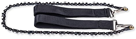 Herbertz Handkettensäge aus rostfreiem 3Cr13 Stahl, zwei gepolsterte Handschlaufen, 117 cm, Gürteletui, Outdoor-Handkettensäge für Garten, Camping oder Wandern