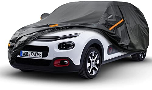 Kayme Autoabdeckung Wasserdicht Atmungsaktiv Passend für 2002-22 Citroen C3(Nicht für C3 Picasso und Aircross),Abdeckung Auto Abdeckplane für Regen Sonne Schutz,Vollgarage Autoplane(3-7 Tage liefern)