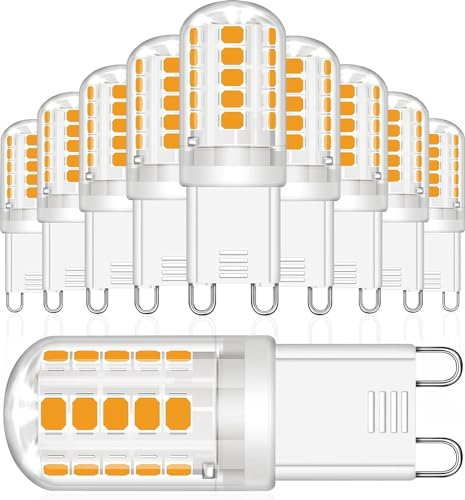 LEDYA G9 LED Lampe Warmweiß 2700K 360LM, LED Leuchtmittel 3W Entspricht 30W-40W Halogen Leuchtmittel, Enegiesparende Glühbirne G9, Nicht Dimmbar Kein Flackern, 10er Set
