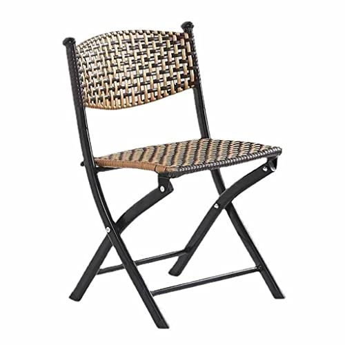 Rattan Stuhl Outdoor Klappstuhl, Kleiner Loungestuhl Esszimmerstuhl, Ultraleichter Korbsitz, Tragbarer Campingstuhl Loungestuhl, Bequemer Stuhl mit Rückenlehne ( Color : Original wood , Size : 36*33*7
