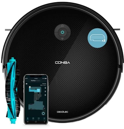 Cecotec Robot aspirador Conga 2499 Ultra X-Treme con tecnología giroscópica, friega, aspira y barre a la vez, 2100 Pa, 3 L, WiFi y Bluetooth