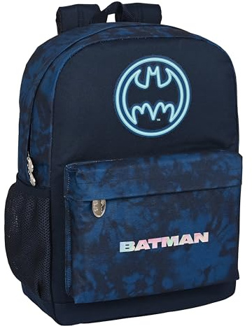 Safta Zaino Scuola Batman Legend, Adattabile al Carrello, Ideale per Bambini di Diverse Età, Comodo e Versatile, Qualità e Resistenza, 32x14x43 cm, Blu Navy