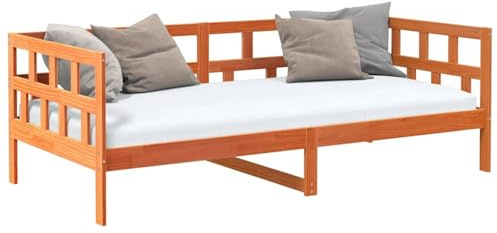 vidaXL Tagesbett ohne Matratze Wachsbraun 90x200 cm Massivholz Kiefer