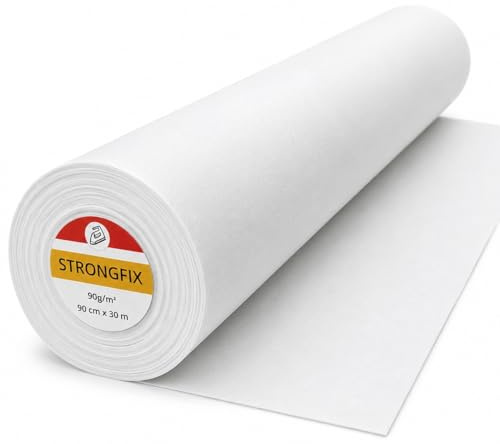 Strongfix – fast strykfleece för väskor och pennfodral och mycket mer. 90 cm bred – tvättbar vid 40 ° skrapinsats 320 (20 m rulle)