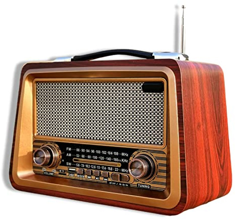 STMKB Radio Antigua De 3 Bandas, Reproductor Estéreo Portátil De Estilo Clásico USB TF AUX MP3, Efecto De Reproducción Claro, Múltiples Métodos De Suministro De Energía