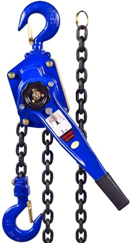 ZIJINGY Manual Lift Lever Block Chain Hoist Chain, Ratchet Chain Hoist 0.75/1/1.5/2/3 Ton Load, Come Along Puller 6/8/10MM Diameter (Color : 1t, Size : 10ft)