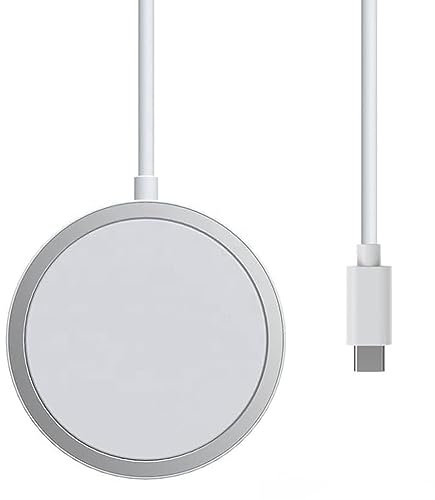 Apple Cargador MagSafe – 2024 nuevo 15 W USB‑C【Apple MFi Certificado】 Cargador de inducción para iPhone, iPhone rápido cargador magnético inalámbrico con iPhone 15/15 Pro/15 Pro