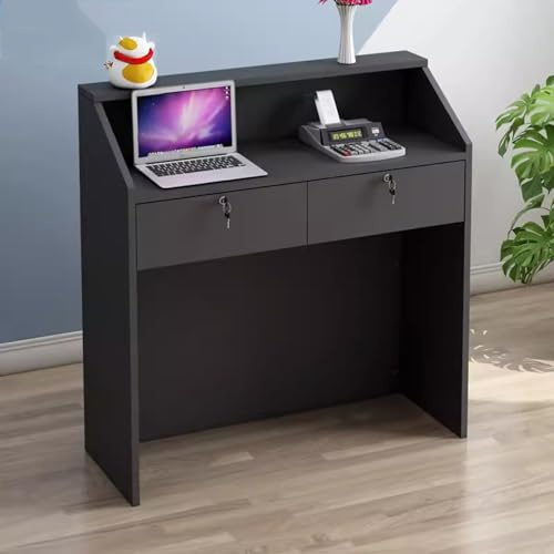 Receptionsdisk med Låsbar Låda, Kassadisk, Kassadiskbord, Multifunktionellt Kassaregister, För Skönhetssalonger, Närbutiker, Klädbutiker