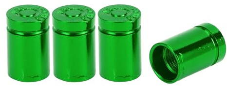 VekAuto Bouchons De Valve De Pneu Vert 4 Pcs Anti-Collision Aluminium