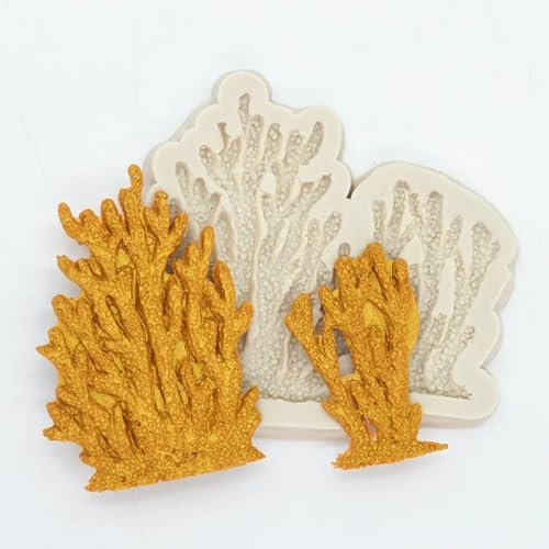 Epoxidharz-Formen, 8,5 x 8 x 0,6 cm, Koralle, Seetangharz, Silikonform, Dessert, Spitze, Dekoration, Küche, Backutensilien, Kuchen, Schokolade, Fondant