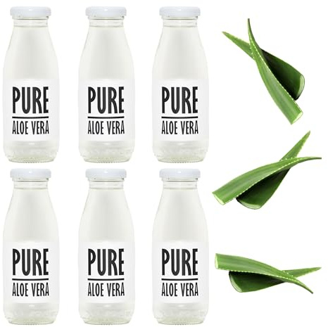 PRESSUICE Fresh Pure Aloe Vera Juice 100% Cold-Pressed NFC 6 x 250 ml | 6 Bottles Pack, Distinctive Flavour, Not From Concentrate, Naturally Cloudy, No Added Sugar, No Additives, Vegan, GMO Free