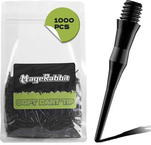 MageRabbit 1000pcs Stück Kunststoff-Dartspitzen 2BA-Gewinde, weiche Dartspitze CL08