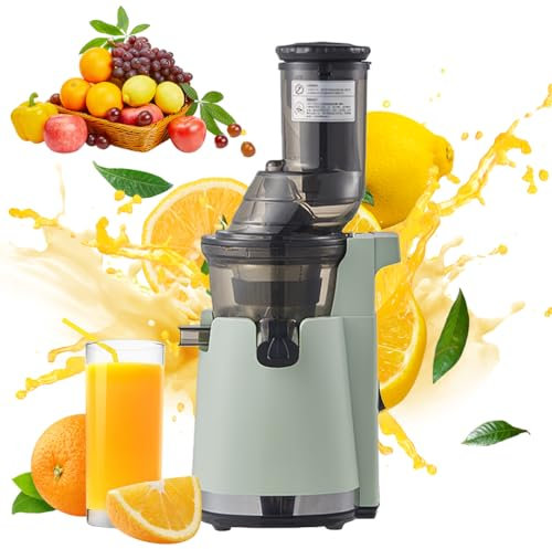 Spremiagrumi, spremitore Automatico a Freddo, estrattore di Succo Puro al 96% con Doppia velocità, spremiagrumi centrifughi compatti, antigoccia, Funzione Antiscivolo Green