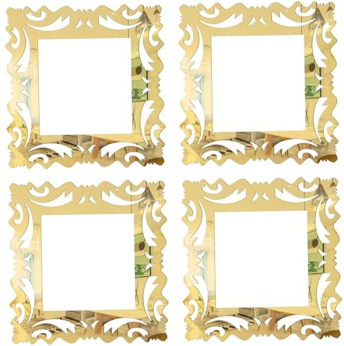 4PCS Decorative Light Switch Cover Plate Mirror 5.9'' Vintage Light Switch Cover Easy Setup Waterproof Decorative Outlet Covers for Switch Decor Home Decoration