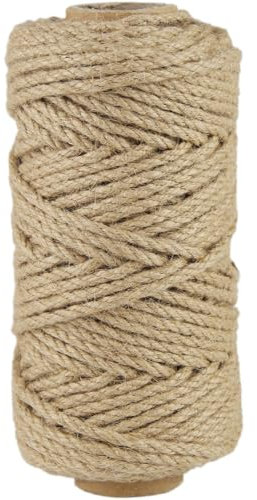Cuerda de yute natural de 5 mm, 50 m, cuerda de yute para manualidades, plantas, jardín, obras de arte, decoración, embalaje y decoración del hogar, cuerda de yute para bricolaje (5 mm)