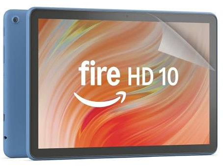 Fire HD 10-Tablet 2023 (Neueste Generation), 10,1-Zoll-Full-HD-Display, Octa-Core-Prozessor, 3 GB RAM, bis zu 13h Akkulaufzeit, 32 GB, blau, mit Werbung + Antireflex-Displayschutzfolie (2er-Pack)