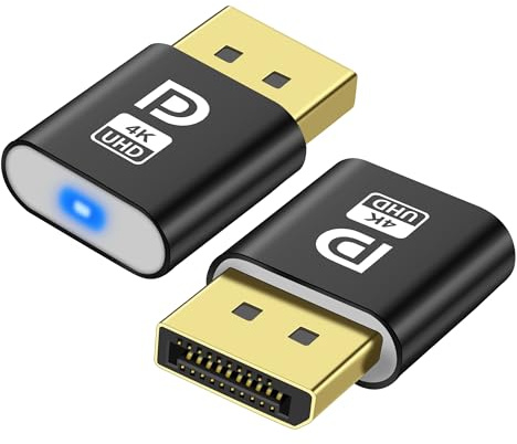 MEIRIYFA Display Port Émulateur d'affichage fantôme sans tête, adaptateur d'affichage virtuel 4K Displayport EDID pour minage de crypto, serveurs distants, ordinateurs de bureau virtuels (2 pièces)