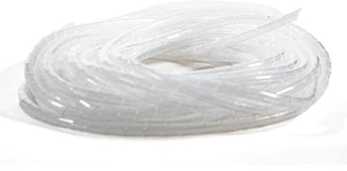 Spiralkabelband, 10 m x 6 mm, weiß, flexibel und zuschneidbar für Kabelorganisation