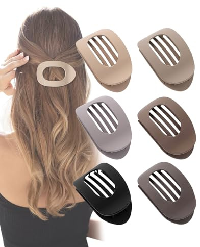 TPZORJX 6 pinzas para el pelo para mujer,Pinzas para el cabello ligeras y antideslizantes,Para el cabello francesas para mujer,Para el con dientes internos planos y estables