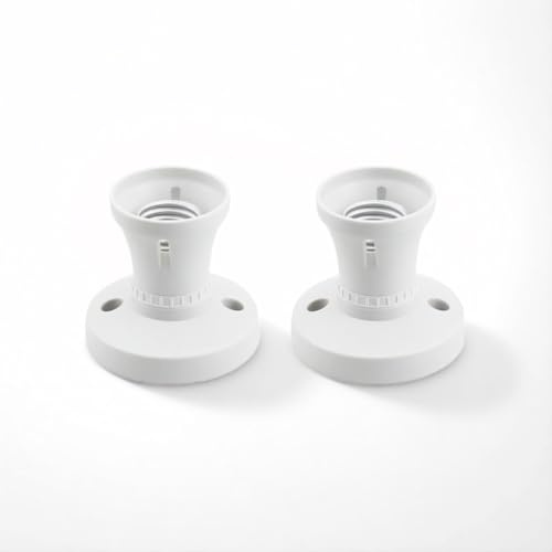 2PCS E27 Lamp Base Socket ,Light Bulb Holder, Ceiling Rose Lamp Holder,for High power LED Energy Saving Lamp Ceiling Pendant E27 Edison Screw Fitting (Straight Socket)