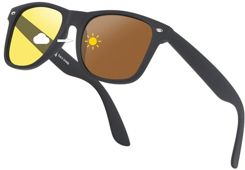 Opssaker Occhiali da Sole da Uomo Polarizzati - Protezione UV400 Occhiali Vintage Quadrati per Uomo Donna Guida Pesca