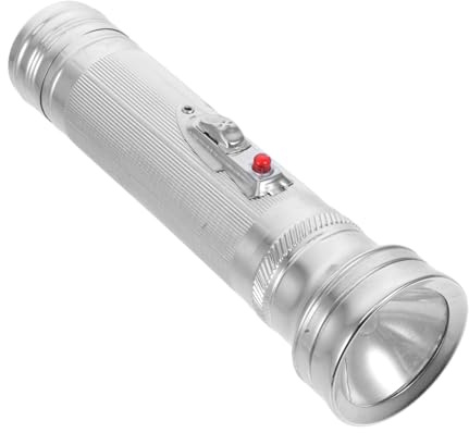 HOMSFOU Lampe de poche en métal de style vintage pour le camping et les activités de plein air, durable, portable, batterie non incluse