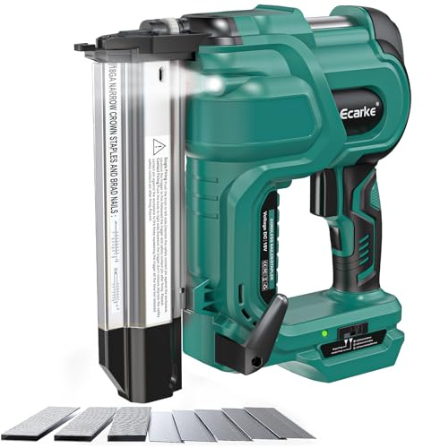 Ecarke Cordless 2 Inch Brad Nailer Compatible with Makita 18V Battery(No Battery),2 in 1 Electric Nail Gun,18GA Staple Gun with 1000 Nails, Battery Powered Nail Gun for Trim Wood Crafting Carpentry