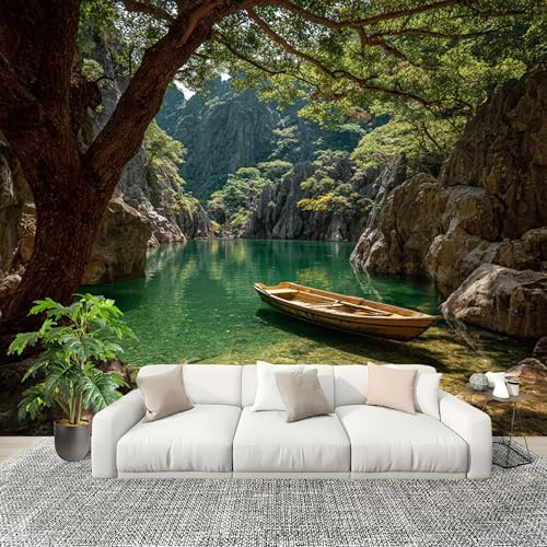Paisaje Del CañóN Fotomurales 350x256 cm Papel Pintado Tejido No Tejido Fotomural Paisaje Natural Efecto 3D Papel Tapiz Decorativos para Dormitorio Salón TV Pared Murales Póster
