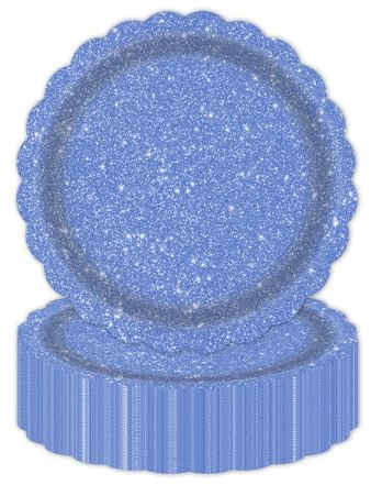AHPYEUHK Blau Pappteller 17.8cm 50pcs Geschirr Partygeschirr für Party Deko,Tischdeko für Grusel Party,Garten