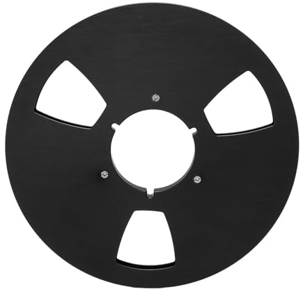 Pilipane 1/4 10.5 Pulgadas de Reel vacío de 3 Agujeros de Aluminio de Aluminio Carrete de Cinta de Sonido Universal para Pioneer Carrete a Carrete Reproductores de Cinta (Negro)