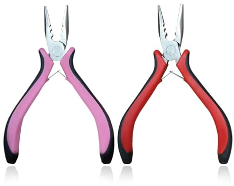 2 Pieces Hair Extension Pliers 3 Hole Hair Pliers Professional,Non-Slip Handle, for Hair Extensions and Removal for Women