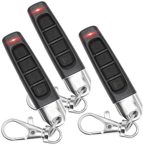 3 Stück Garagentoröffner Fernbedienung 433MHz, Fernbedienung Garagentor Universal mit 4 Tasten, Handsender Duplikator 4 in 1, Garagentoröffner Klonen für Zauntür, Rollladenschalter