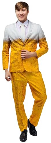 Kreeqe Atemberaubendes Bierkostüm für Erwachsene, Herren, Karneval, Auftritte, Halloween, Cosplay, Party-Outfit, Last-Minute-Kostüm (FF179,L)