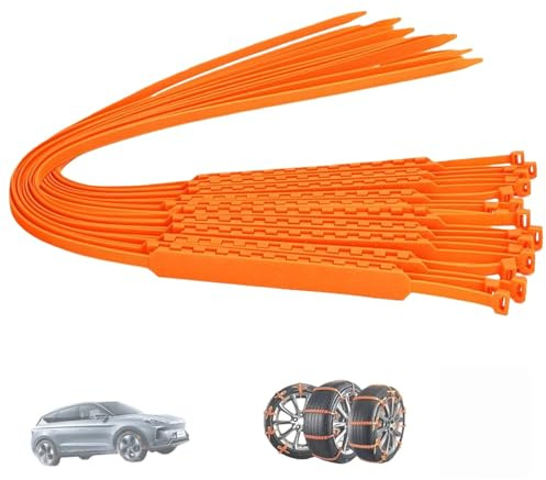 Lot de 40 sangles de pneu temporaires pour pneus - Chaînes anti-neige réutilisables - Universelles - Pour voiture, camion, SUV - 40 pièces (20 pièces)