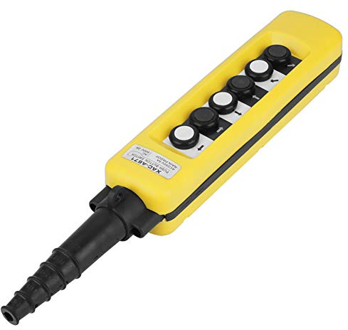 Sonew Crane Chain Hoist Pendant Controller, 6 Button Push Button Switch with ABS Plastic, for Hoist and Crane Lifting Control