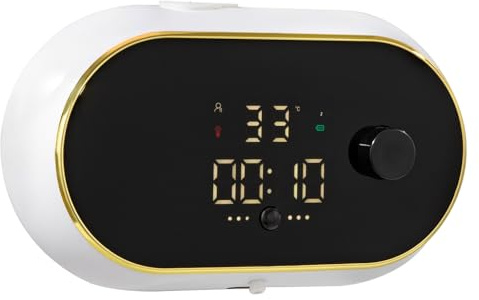 Automatisch Seifenspender, 450ML Elektrischer Soap Dispenser Ohne Bohren 3-Stufiger Einstellung mit Temperatur & Zeitanzeige, Schaumseifenspender Selbstreinigend für Bad küche Büro (Weiß)