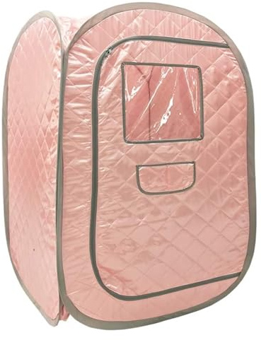 Sauna de Vapor Portátil, Tienda de sauna portátil, spa de cuerpo completo plegable for una persona for terapia de desintoxicación sin izador de sauna(Pink-No steamer)