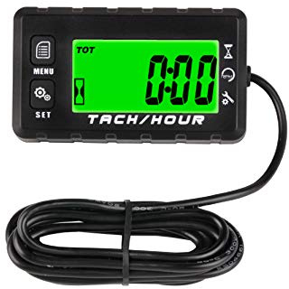 Runleader Selbstbetriebener Urenteller Tachometer RL-HM058(Schwarzer Knopf) | Wartungserinnerung,RPM-Alarm,Benutzerabschaltung,Wasserdicht,Für ZTR-Rasenmäher,Generator,Marine,ATV,Motor