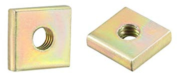 sourcing map Tuercas cuadradas, M3x8mmx2mm Kit surtido Métrico chapado en zinc amarillo 50 uds