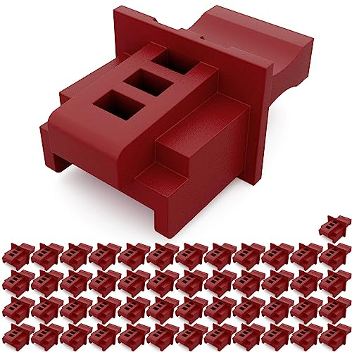 hb-digital 50 Stück RJ45 Staubschutz Kappen LAN Netzwerk Buchsen Schutz Stopfen gegen Staub Schmutz Blindstopfen für Patchpanel Switch Router Netzwerkdose Abdeckung für Ethernet Anschluss – Rot
