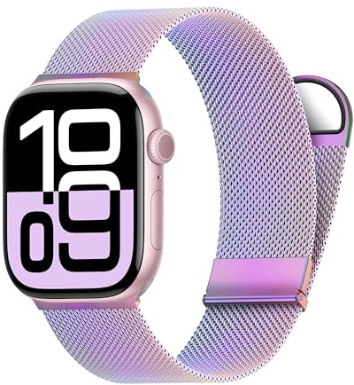 Higgs Strap Compatible with Apple Watch Straps 42mm 46mm 45mm 44mm 41mm 40mm 38mm 49mm for Women Men, Dual Magnetic Adjustable Metal Band for iWatch Series 11 10 9 8 7 6 5 4 SE Ultra 3 2 1
