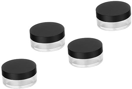 DOITOOL 4stücke Anti-leck Loose Powder Box Mit Puff Und Spiegel Schwarz Tragbare Elastische Netzverpackung Für Makeup Und Kosmetik Für Unterwegs