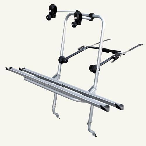 Fahrrad Heckträger - Fahrradträger Heckklappe - VDP Logic 2 - universal Auto Fahrradträger - Heckklappenträger mit Schienen - Fahrradheckträger fürs Auto - Befestigung Kofferraumklappe - 2 Räder