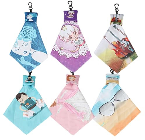 Healeved Chiffon De Nettoyage Pour Lentilles Porte-clés Lot De 6 Couleur Simple Pour Lunettes Et Appareils Électroniques Nettoyage Adapté Aux Et Filles