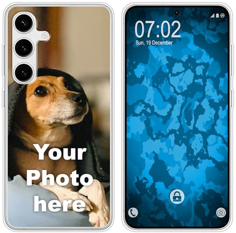 PhoneNatic personalisierte Handyhülle für Samsung Galaxy S25 Custom Case transparent zum selbst gestalten mit eigenem Foto Bild Text individuell