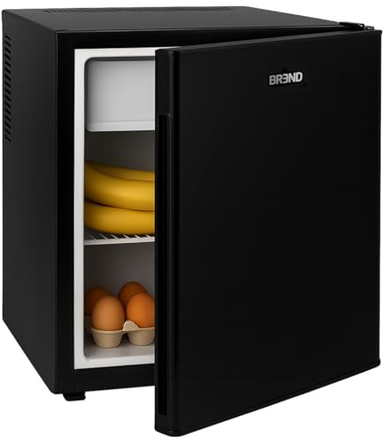 BREND BR-2241 Mini réfrigérateur avec congélateur - 42 + 5 litres - Réfrigérateur combiné - Éclairage LED - Noir - Idéal bureau, camping, chambre