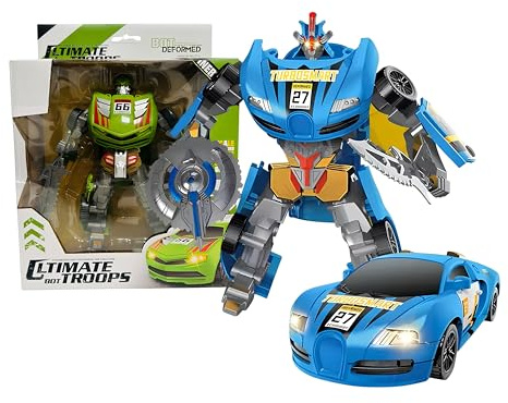 Generico Robot Trasformabile Robot Auto Sportiva Auto Trasformabili in Robots Automobile Trasformabile Robots Giocattolo per bambini Mecha Trasformabile Veicolo Transform Bot Mech,Colori Casuali
