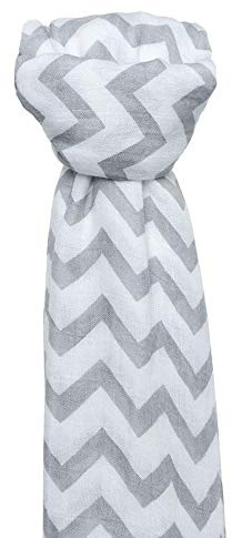 G-Tree-Baby Muslin Decke für Jungen und Mädchen - große 120x120 cm Swaddle Wraps & Mulltuch Grau-Streifen-Druck